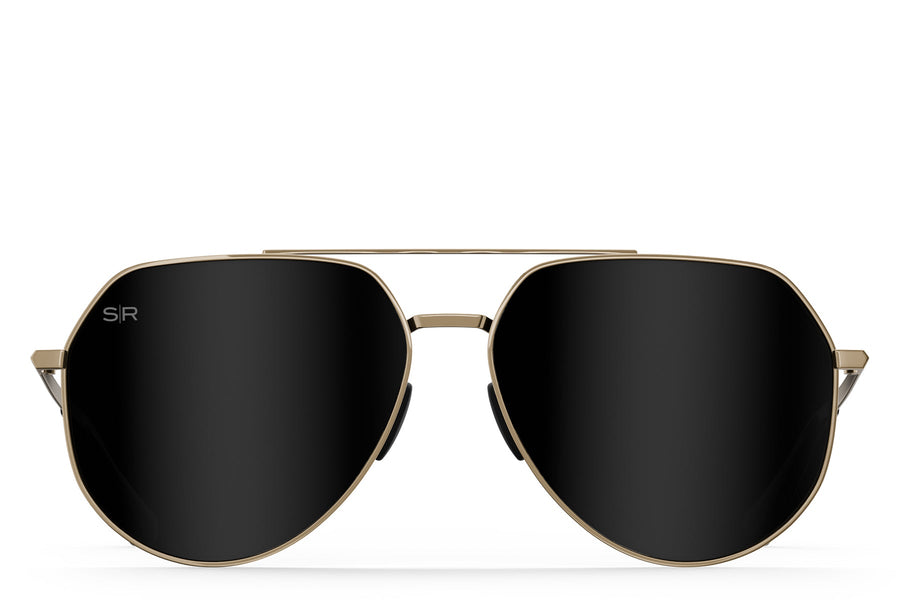 Tangle Free Aviator Hex - Black Gold Polarized
